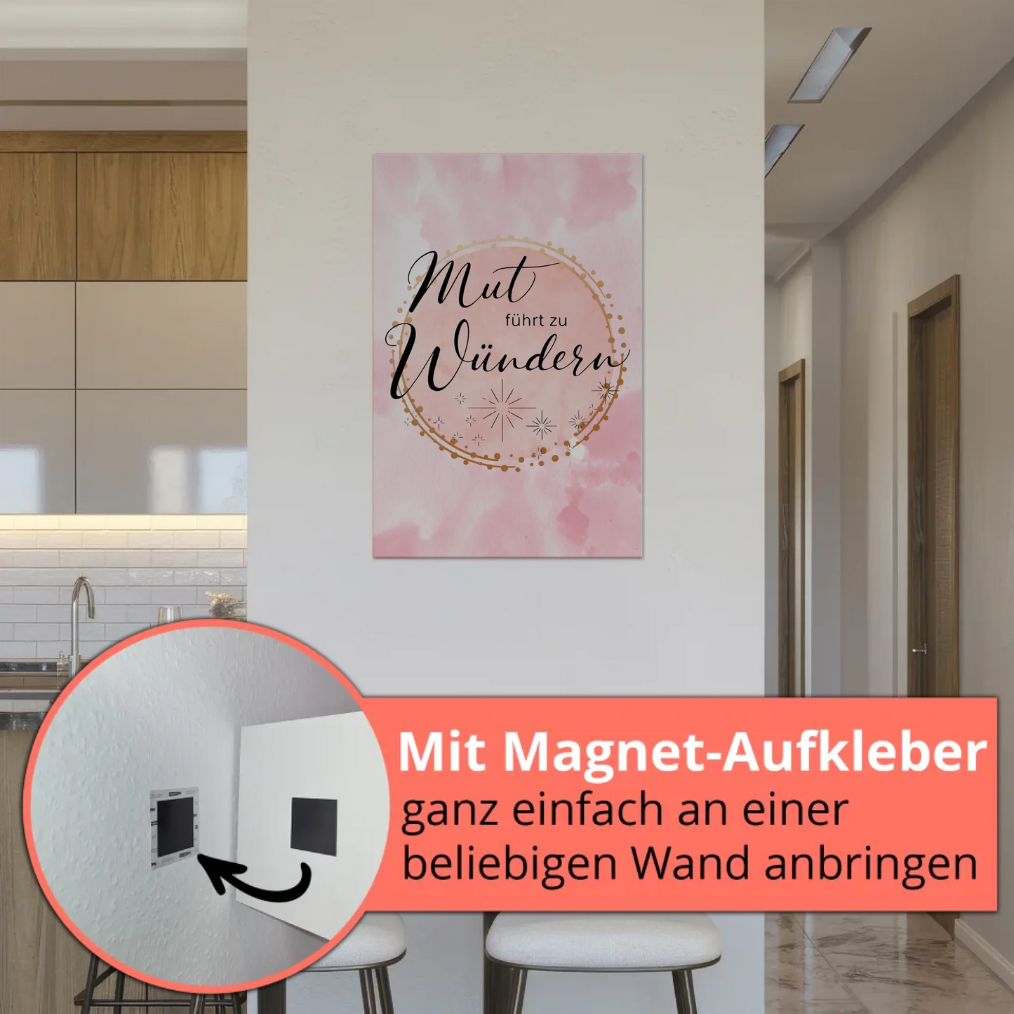 Affirmation Magnet Poster Spruch Mut führt zu Wundern