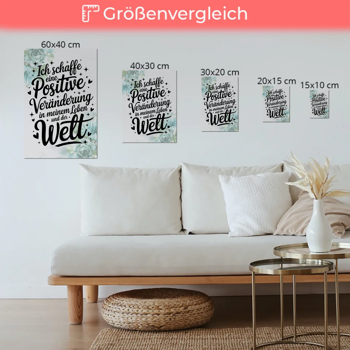 Magnet Poster mit Spruch Affirmation Positiv Veränderung