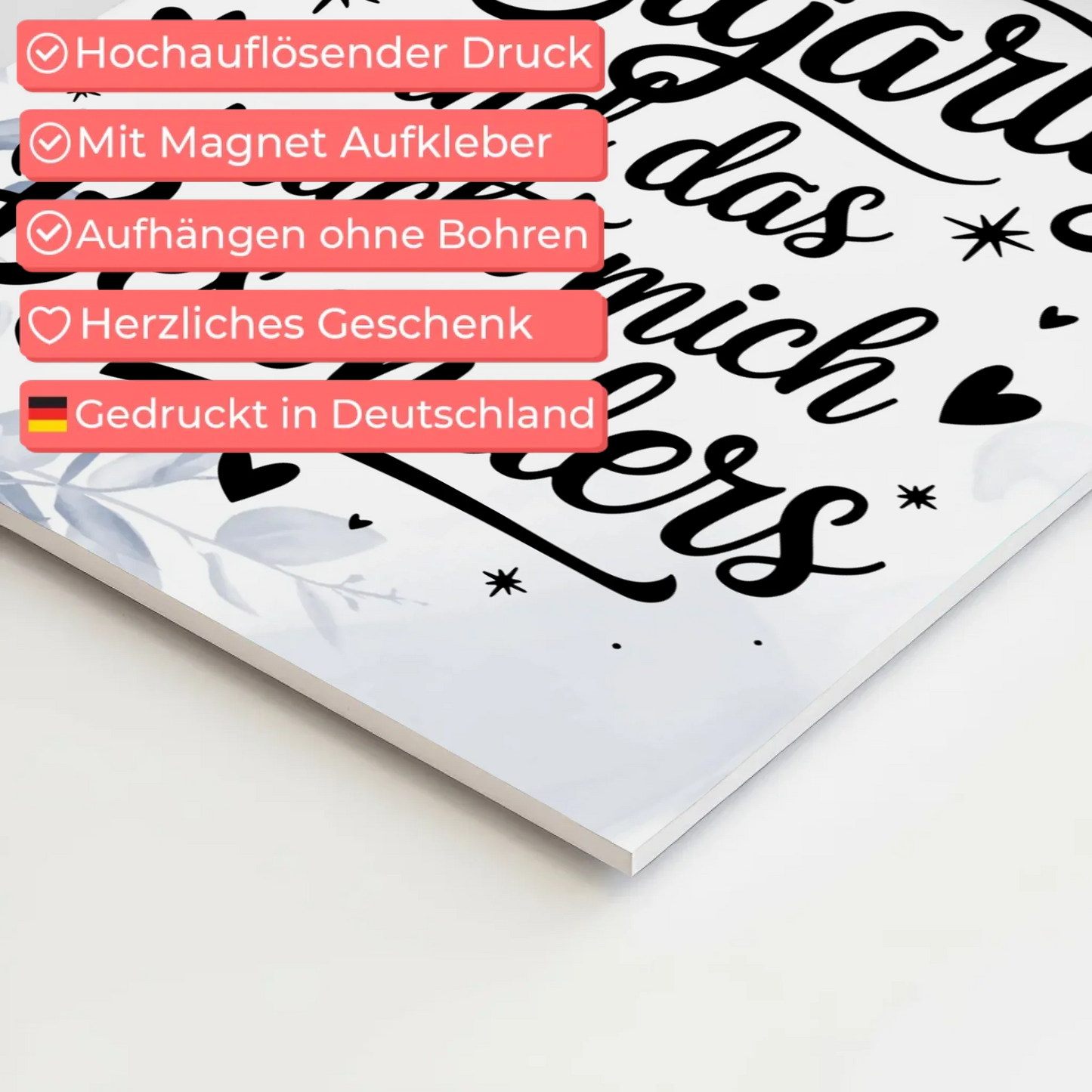 Spruch Affirmation Magnet Wandbild Ich bin einzigartig positiv