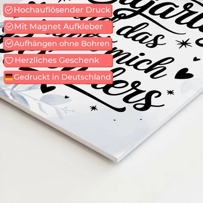 Spruch Affirmation Magnet Wandbild Ich bin einzigartig positiv