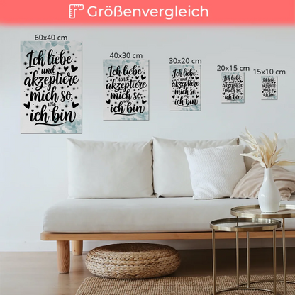 Magnet Poster mit Spruch Affirmation Positiv Ich liebe mich