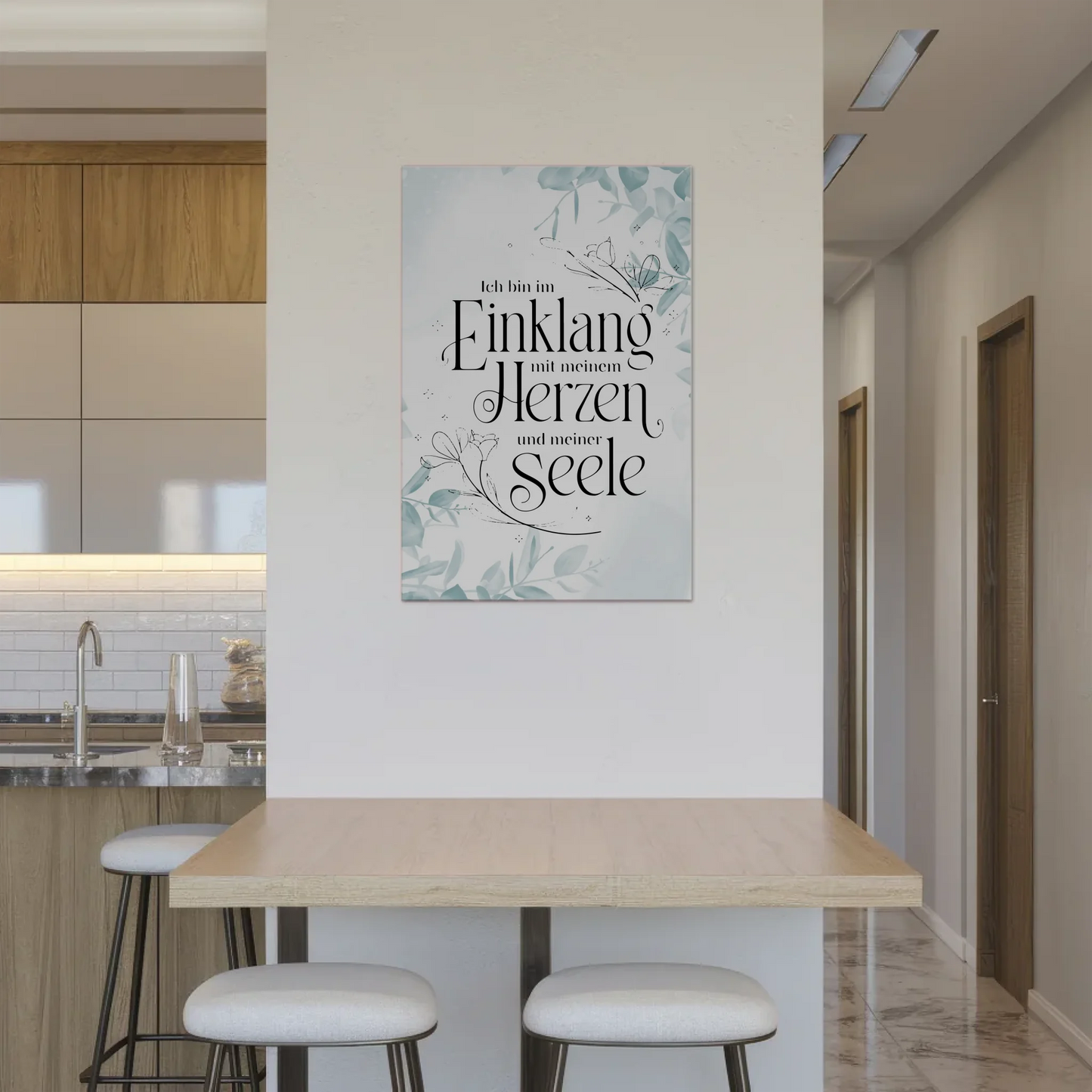 Magnetisches Wandbild Spruch Affirmation Herz Seele Fotoboard