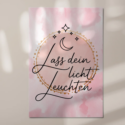 Sprüche Poster Magnetisch Affirmation Lass dein Licht leuchten