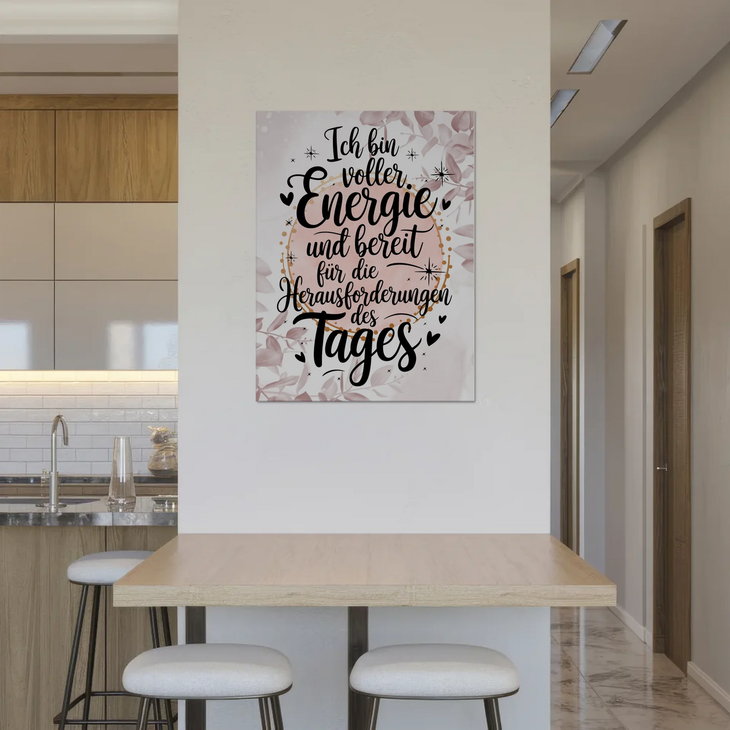 Positives Wandbild Magnet: Ich bin voller Energie Spruch