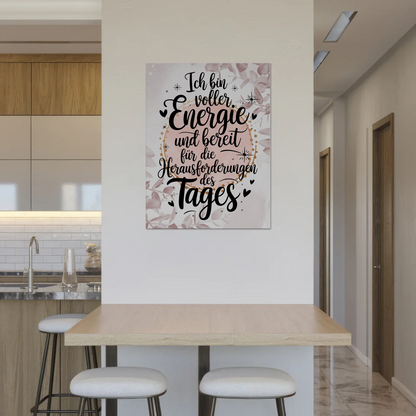 Positives Wandbild Magnet: Ich bin voller Energie Spruch