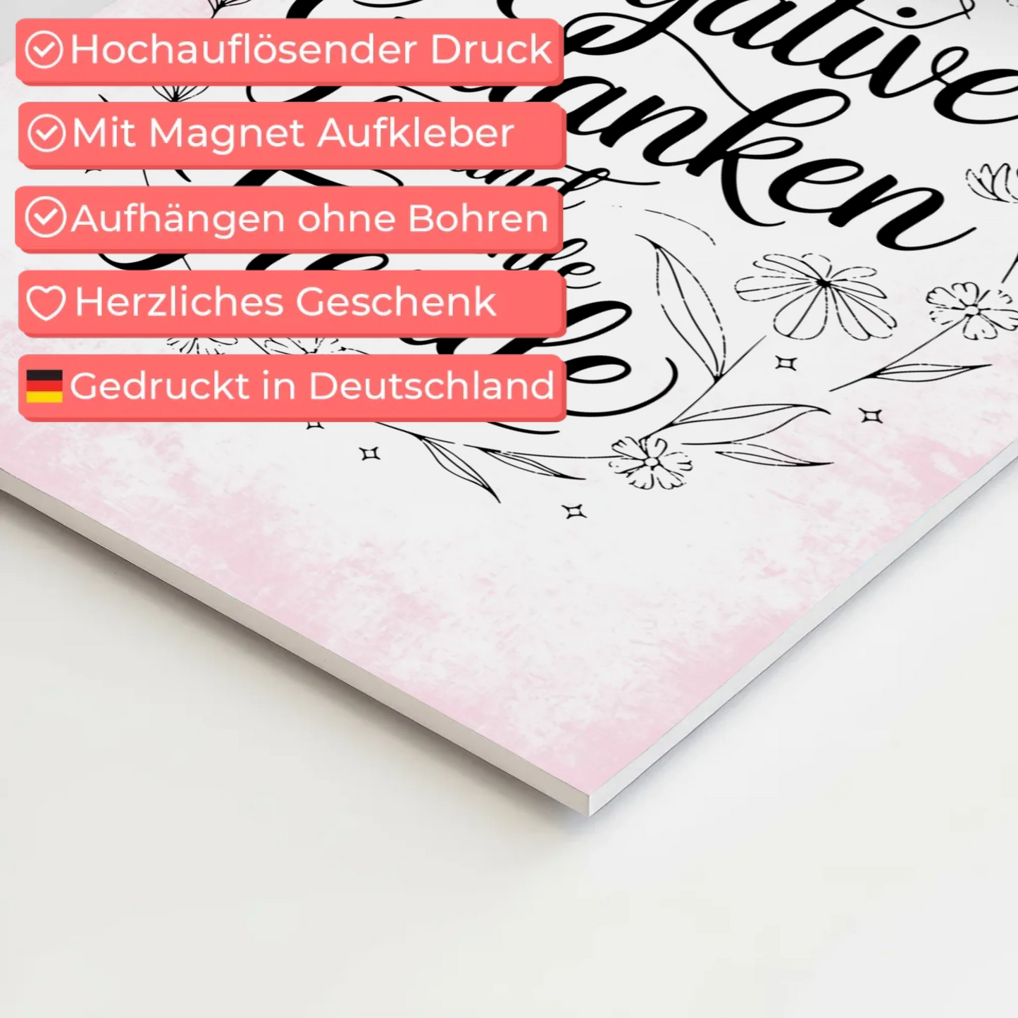 Affirmation Magnet Poster - Positive Gedanken und Freude
