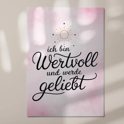 Affirmation Magnet Poster Ich bin wertvoll positiv