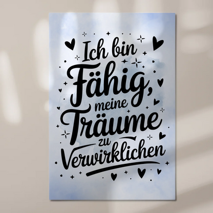 Magnet Poster mit Spruch Affirmation Positiv Träume