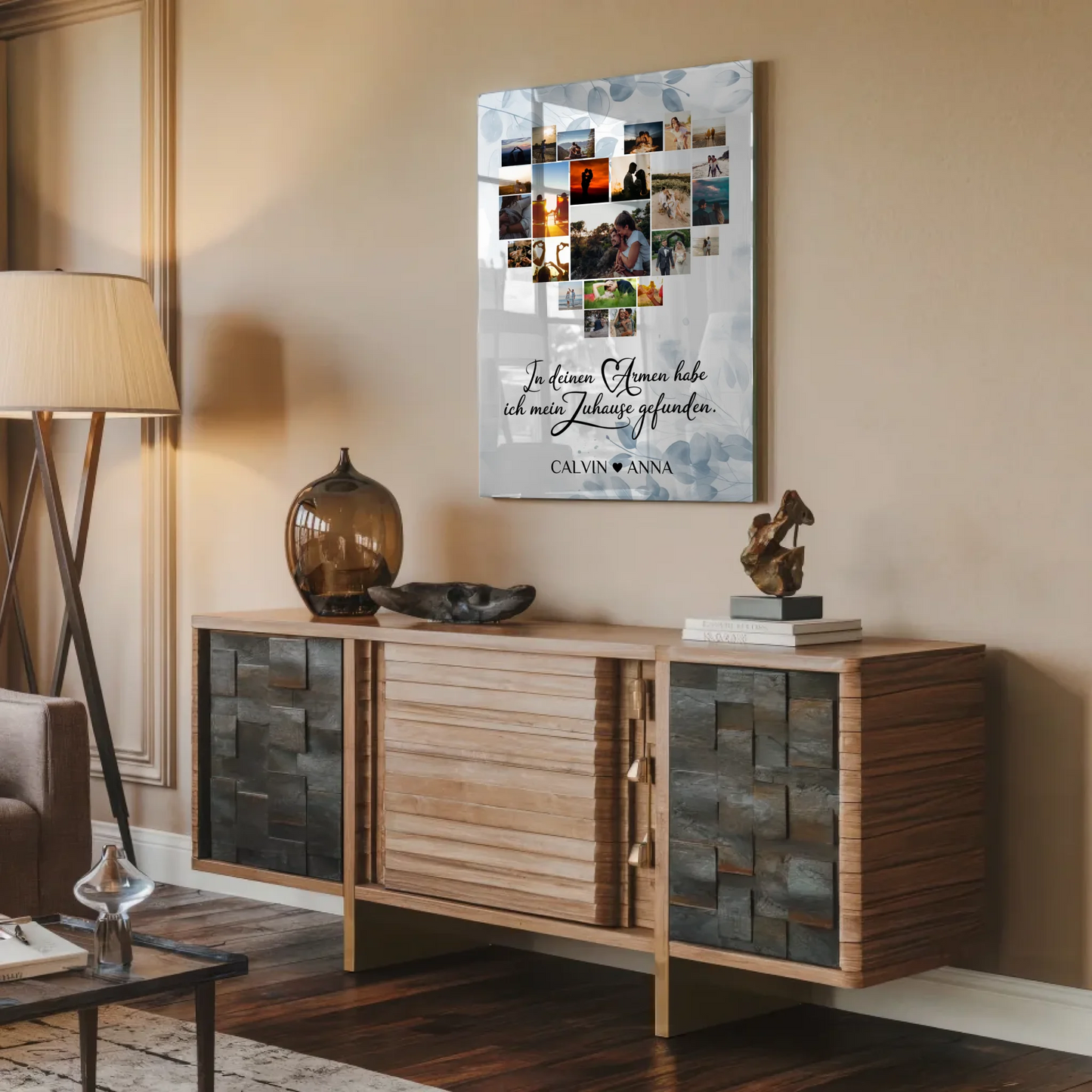 Acrylglas Bild Paare Fotocollage In Deinen Armen Zuhause