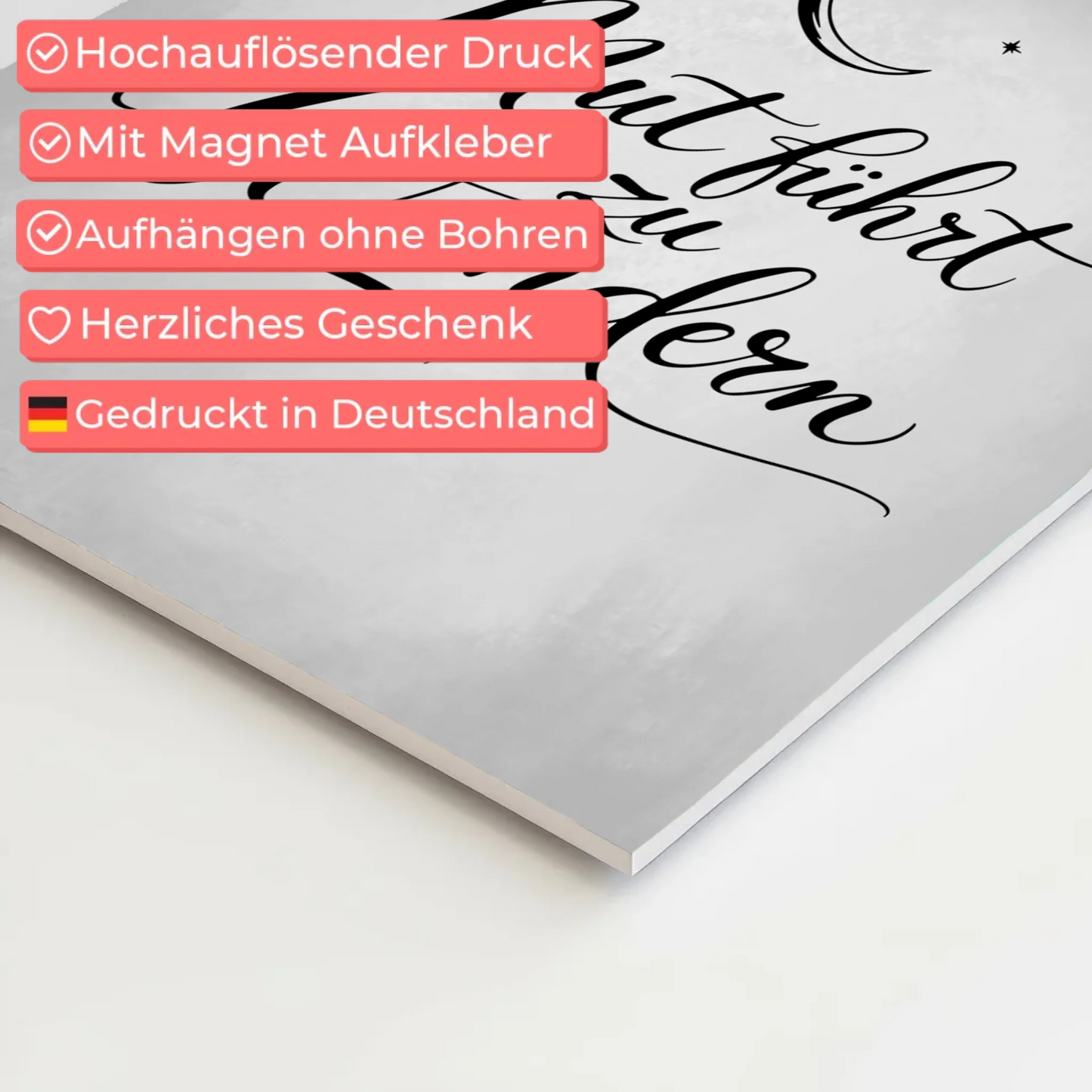 Affirmation Magnet Poster Mut führt zu Wundern positiv