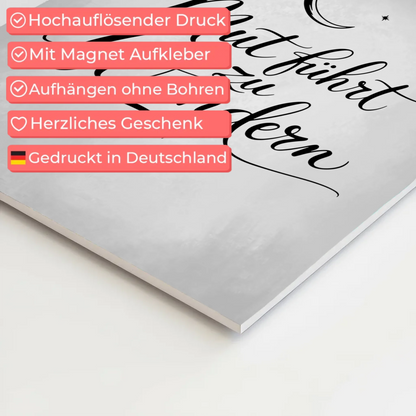 Affirmation Magnet Poster Mut führt zu Wundern positiv