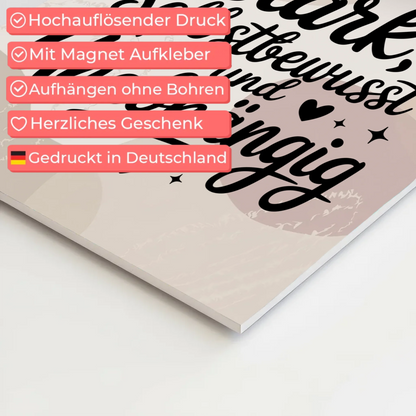 Affirmation Magnet Wandbild Ich bin stark und positiv
