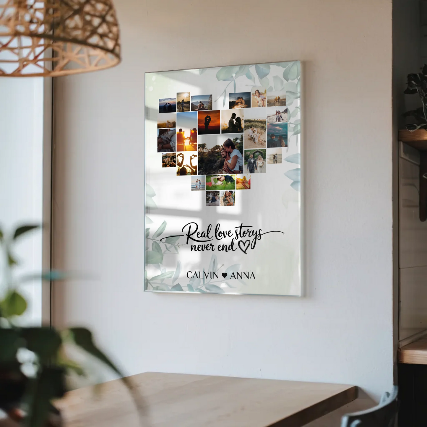 Valentinstag Acrylglas Bild Fotocollage Real Love Story