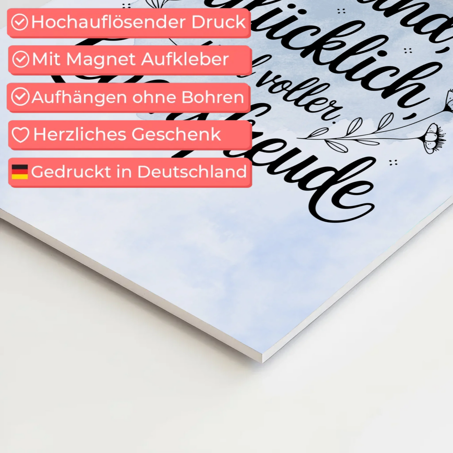 Sprüche Poster Magnetisch Affirmation Ich bin gesund glücklich