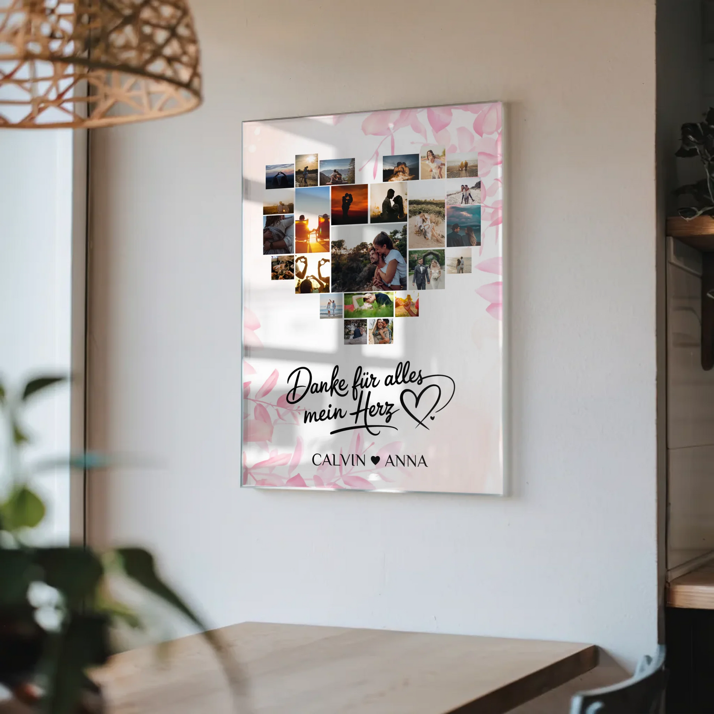 Acrylglas Bild Liebe Fotocollage Danke Für Alles Herz