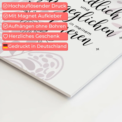 Affirmation Magnet Wandbild Ich bin friedlich und ausgeglichen