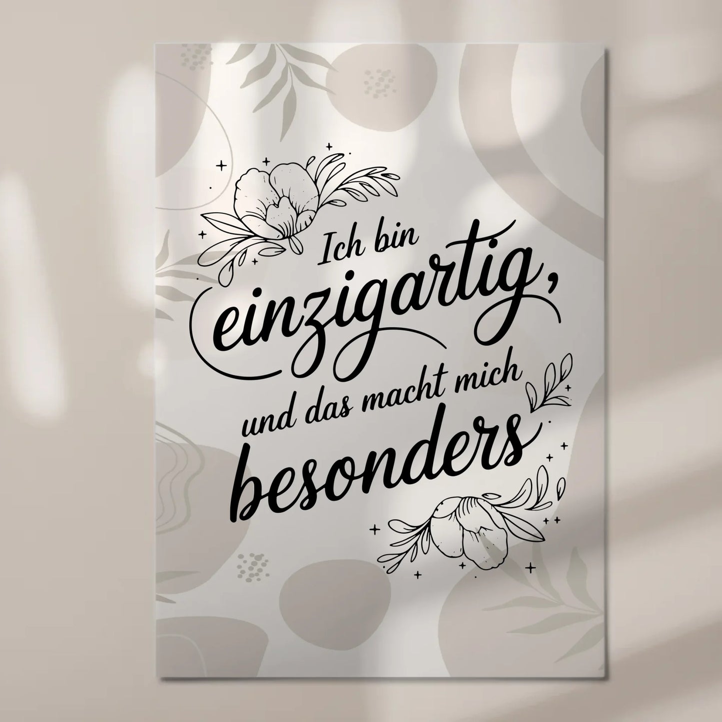 Magnetisches Sprüche Poster Affirmation Ich bin Einzigartig