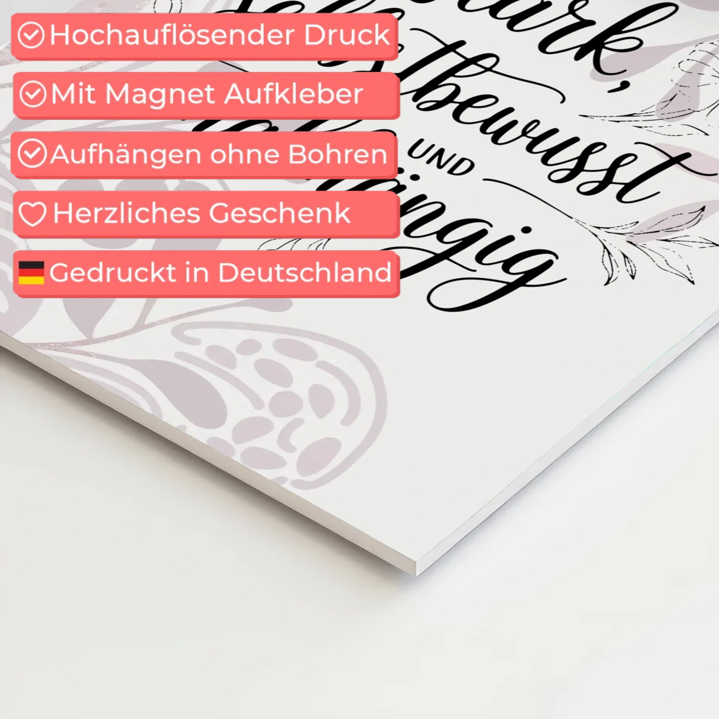 Affirmation Magnet Poster Ich bin stark selbstbewusst