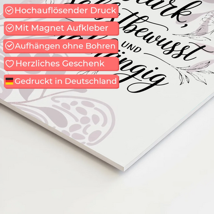 Affirmation Magnet Poster Ich bin stark selbstbewusst