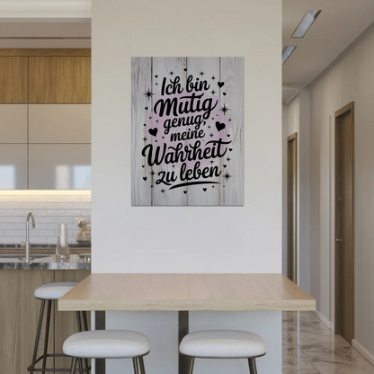 Affirmation Magnet Poster - Ich bin mutig, positiv leben