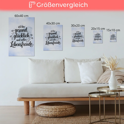 Sprüche Poster Magnetisch Affirmation Ich bin gesund glücklich