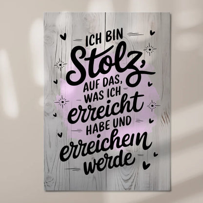 Affirmation Magnet Wandbild Ich bin stolz auf Erfolge