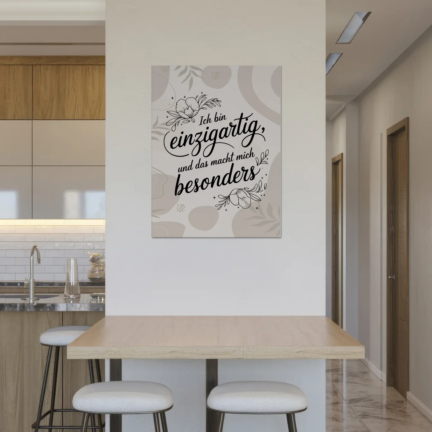 Magnetisches Sprüche Poster Affirmation Ich bin Einzigartig