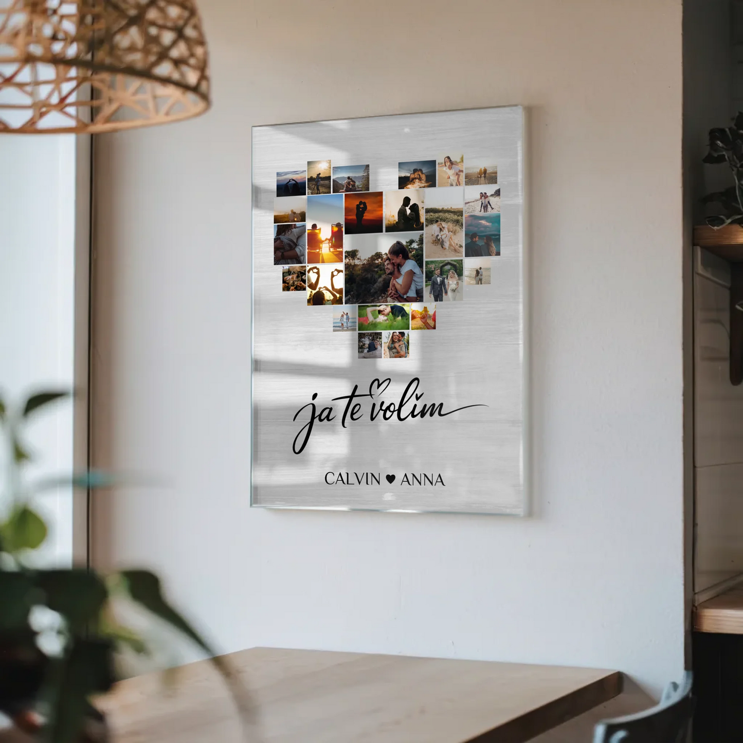 Personalisiertes Acrylglas Bild Fotocollage Ja Te Volim