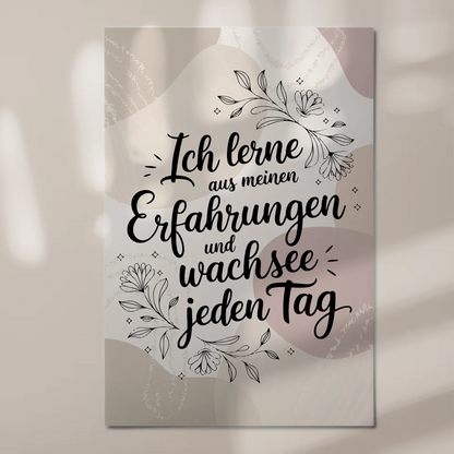 Affirmation Magnet Poster Spruch Ich lerne und wachse