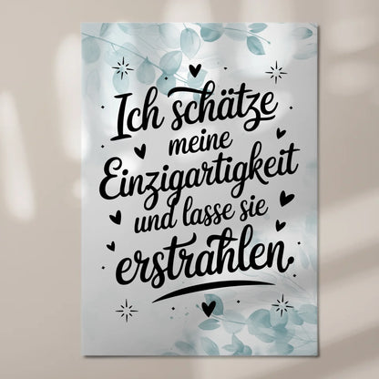 Magnetisches Wandbild Spruch Affirmation Einzigartigkeit