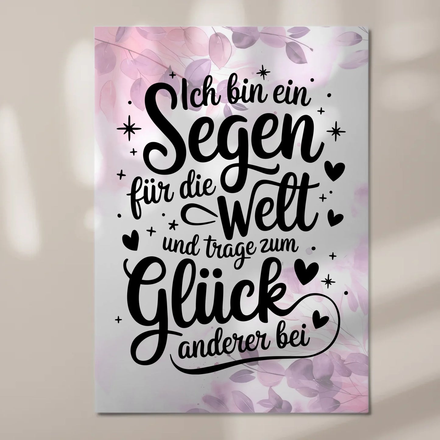 Affirmation Magnet Wandbild: Positiver Spruch für Glück