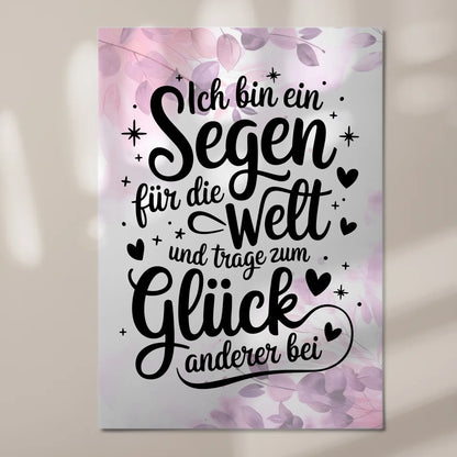 Affirmation Magnet Wandbild: Positiver Spruch für Glück