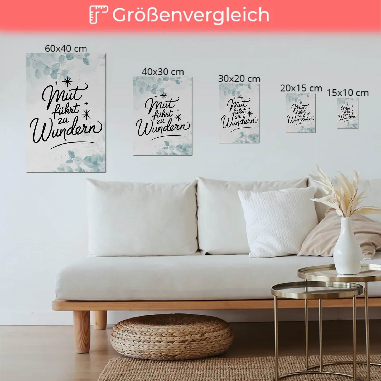 Magnetisches Sprüche Poster Affirmation Mut Wunder
