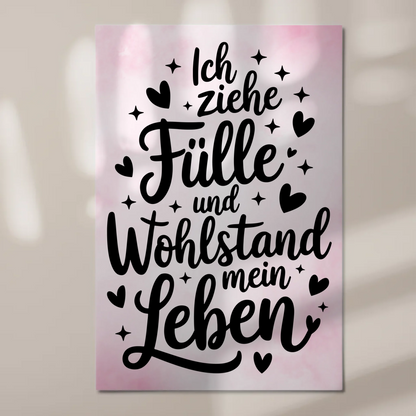 Magnet Poster mit Spruch Affirmation für Fülle und Wohlstand