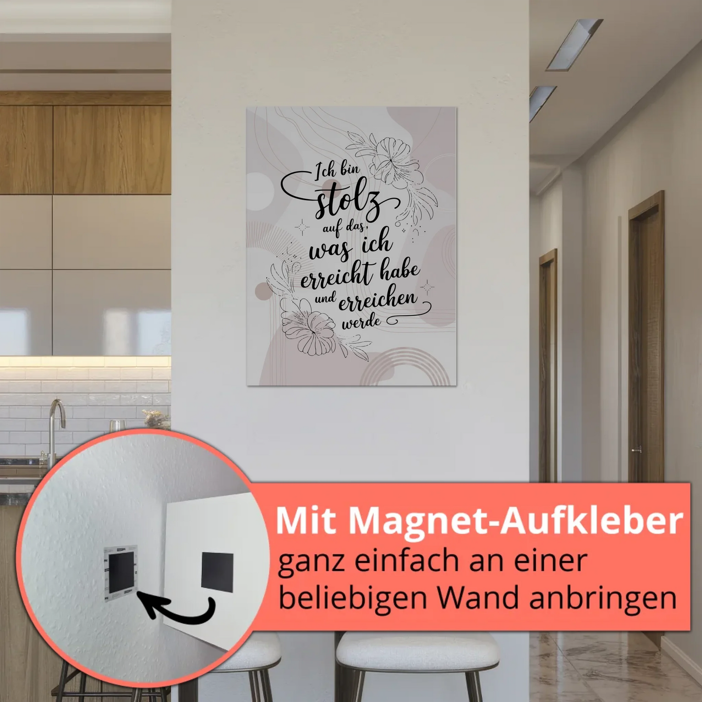 Affirmation Magnet Poster Spruch Ich bin stolz auf mich