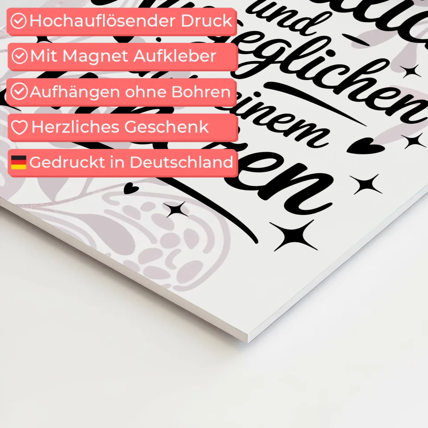 Positives Wandbild Magnet: Ich bin friedlich und ausgeglichen