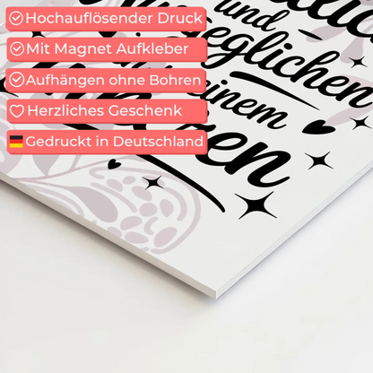 Positives Wandbild Magnet: Ich bin friedlich und ausgeglichen