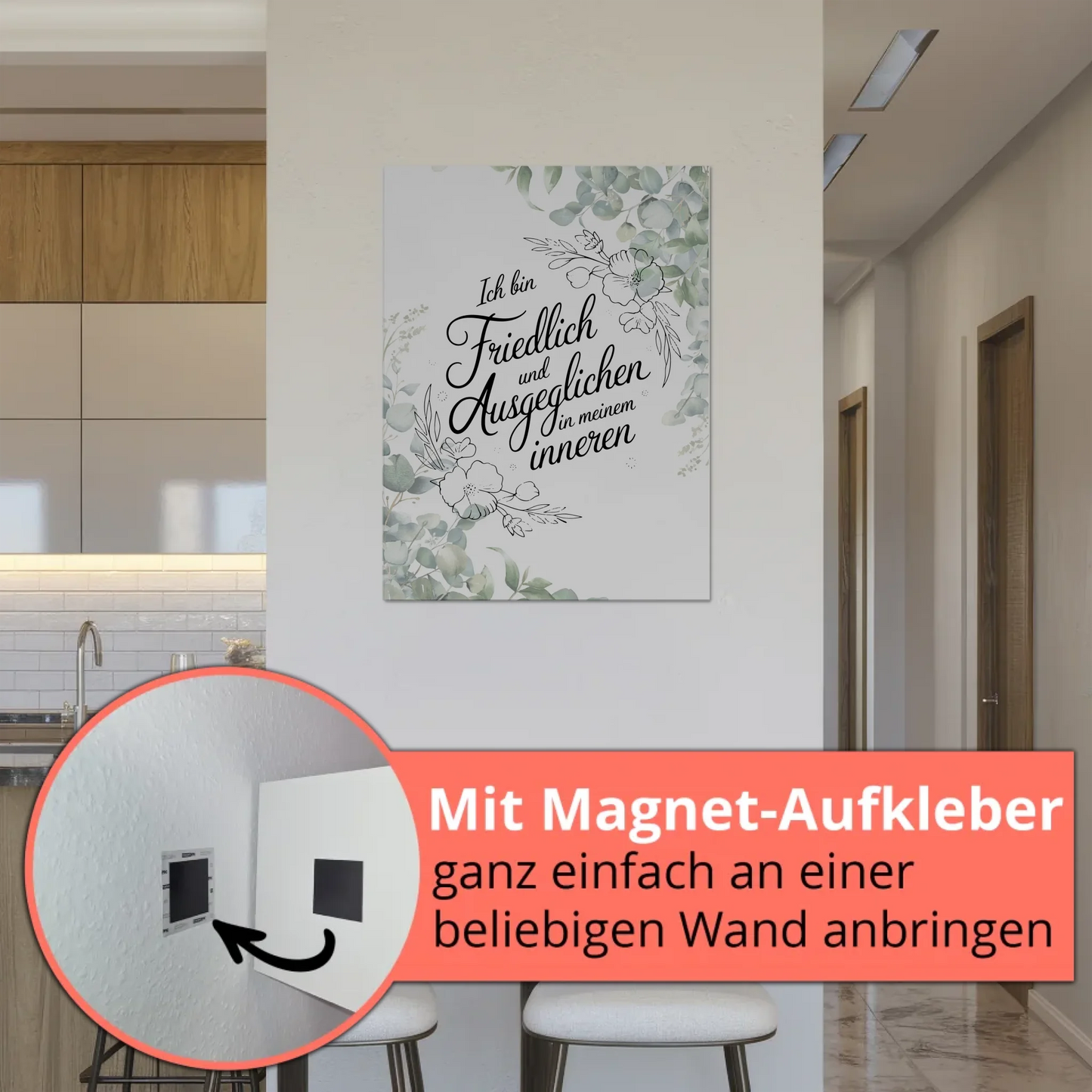 Affirmation Magnet Poster - Positiv: Ich bin friedlich