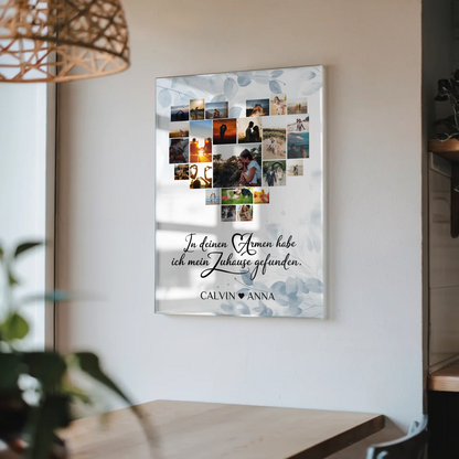 Acrylglas Bild Paare Fotocollage In Deinen Armen Zuhause