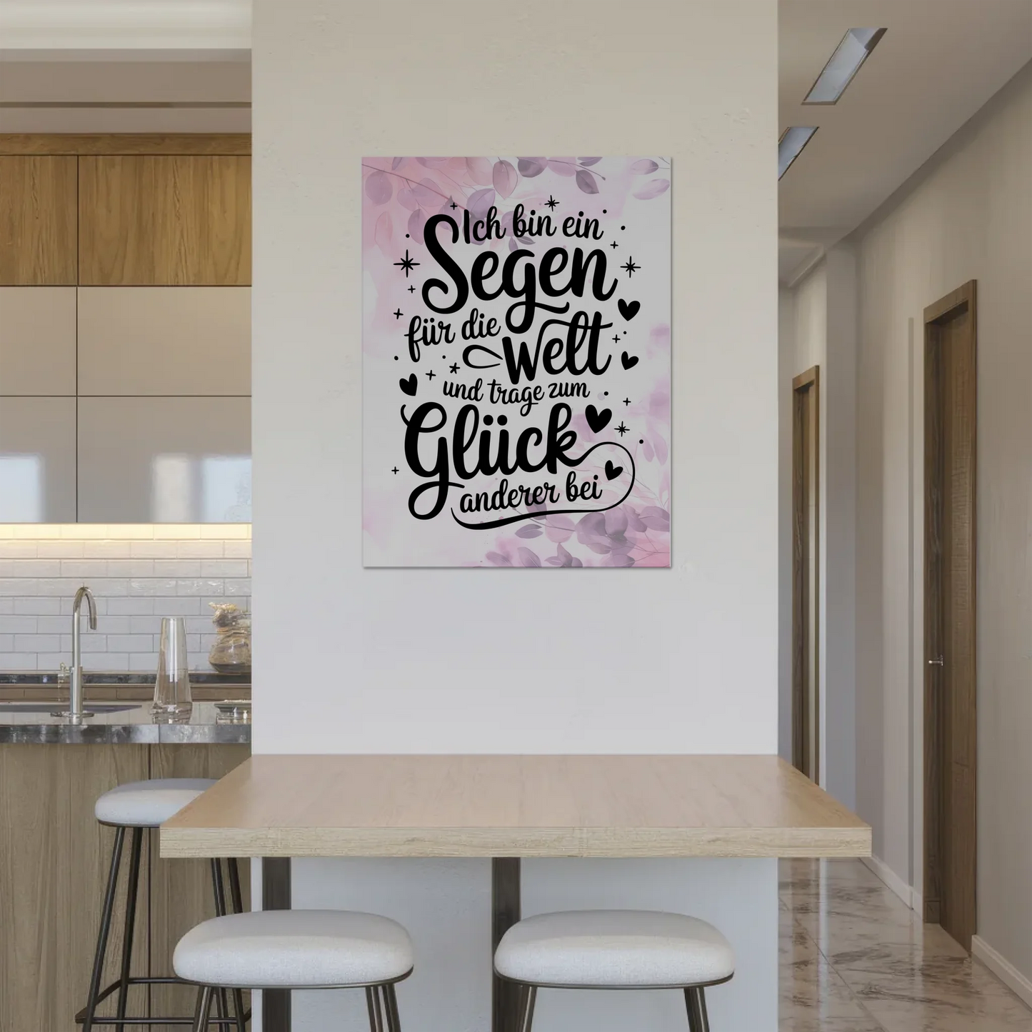 Affirmation Magnet Wandbild: Positiver Spruch für Glück