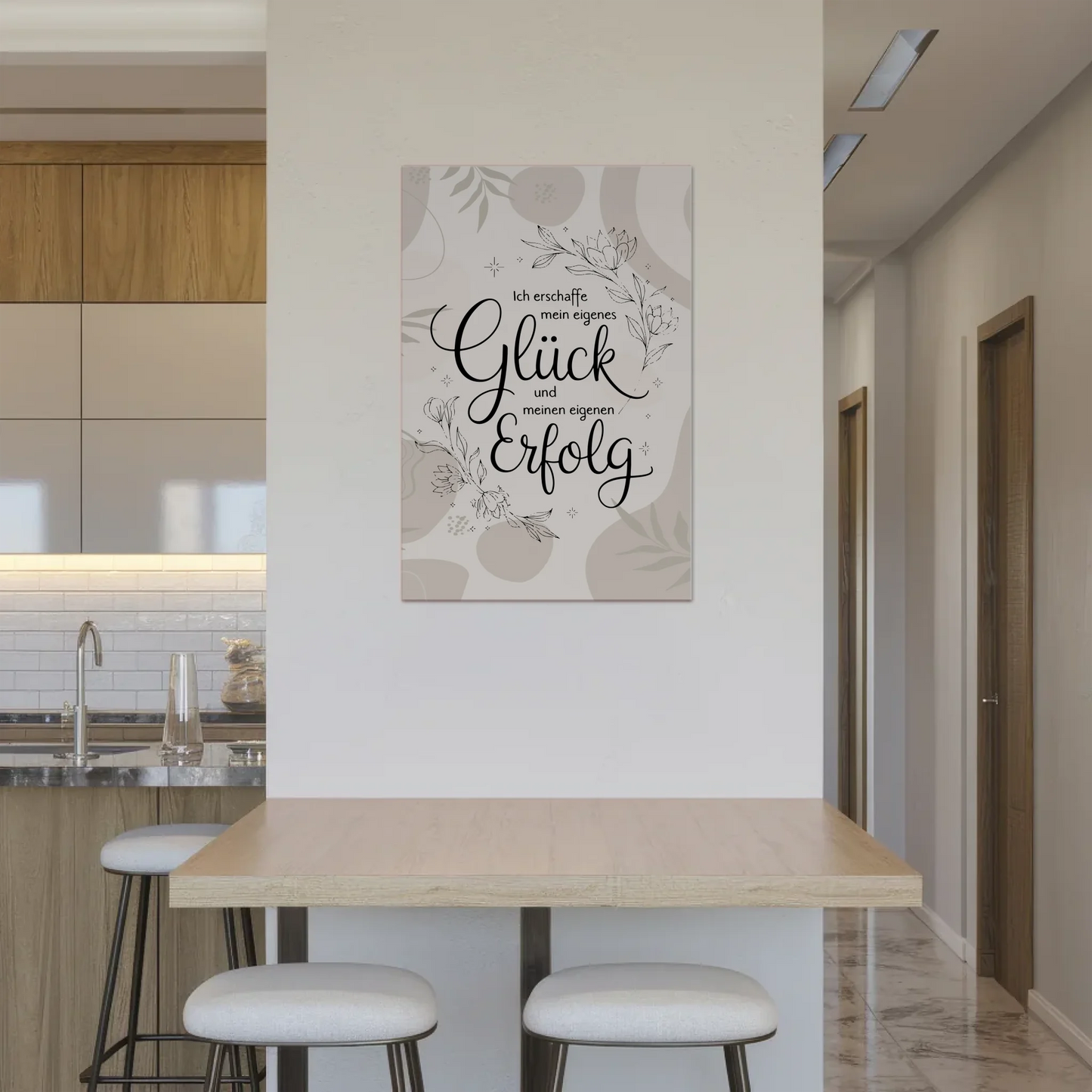 Positives Wandbild Magnet: Ich erschaffe mein Glück