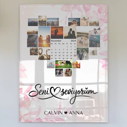 Paar Acrylglas Bild Fotocollage Seni Seviyorum Geschenk