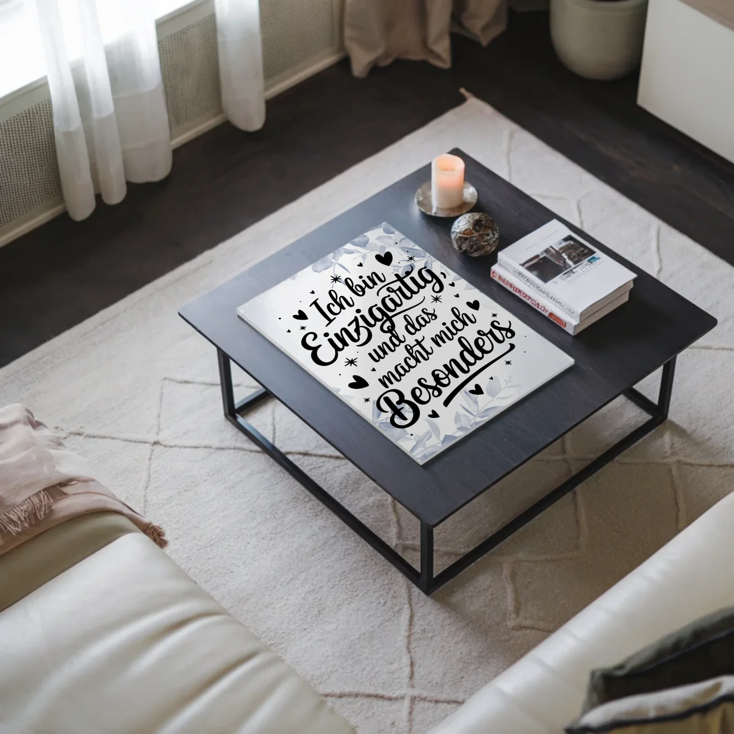 Spruch Affirmation Magnet Wandbild Ich bin einzigartig positiv