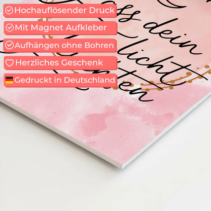 Sprüche Poster Magnetisch Affirmation Lass dein Licht leuchten
