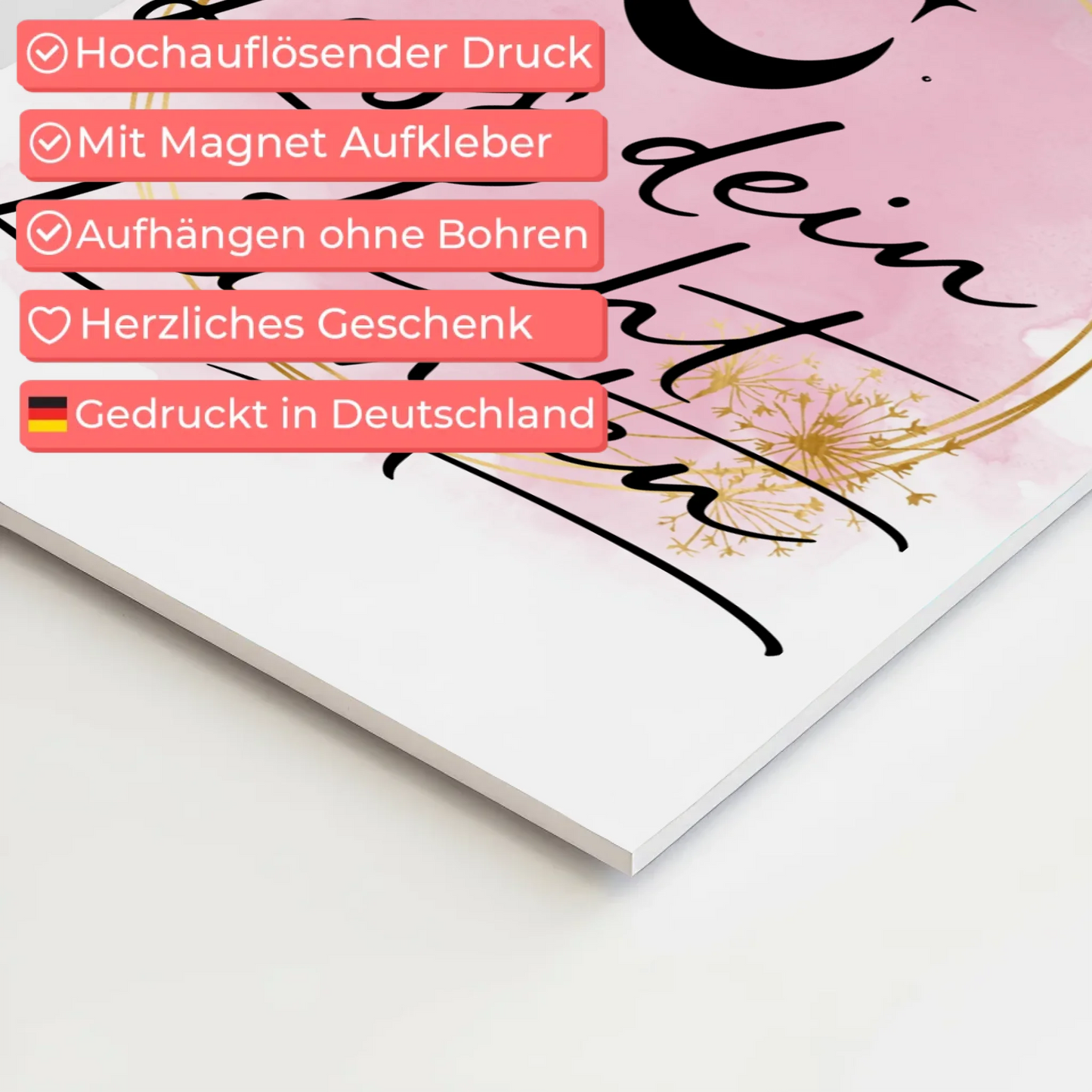 Magnet Poster mit Spruch Affirmation Lass dein Licht leuchten