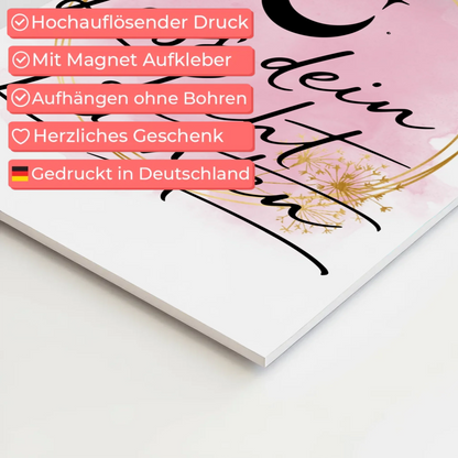 Magnet Poster mit Spruch Affirmation Lass dein Licht leuchten