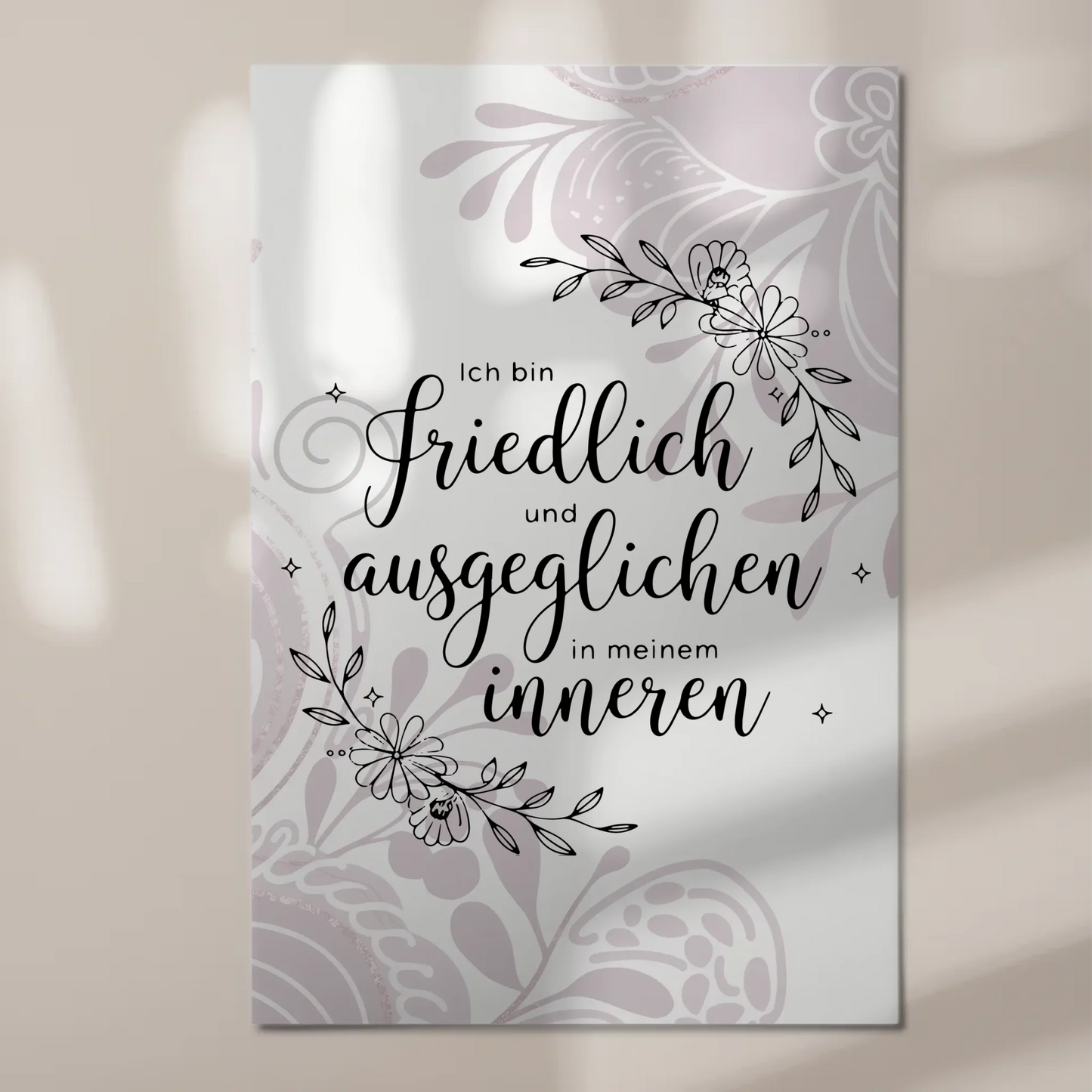 Affirmation Magnet Wandbild Ich bin friedlich und ausgeglichen
