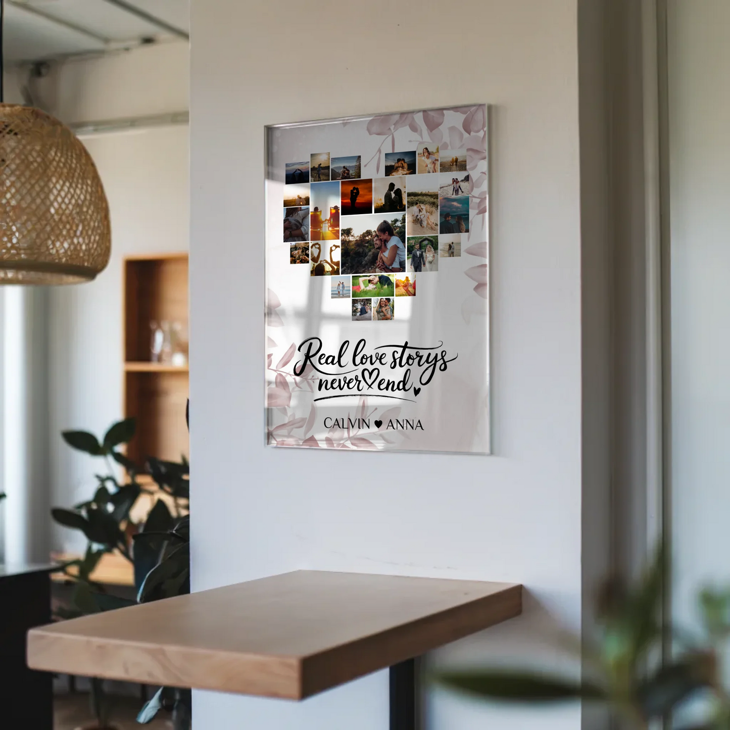 Personalisiertes Acrylglas Bild Liebe Fotocollage Story