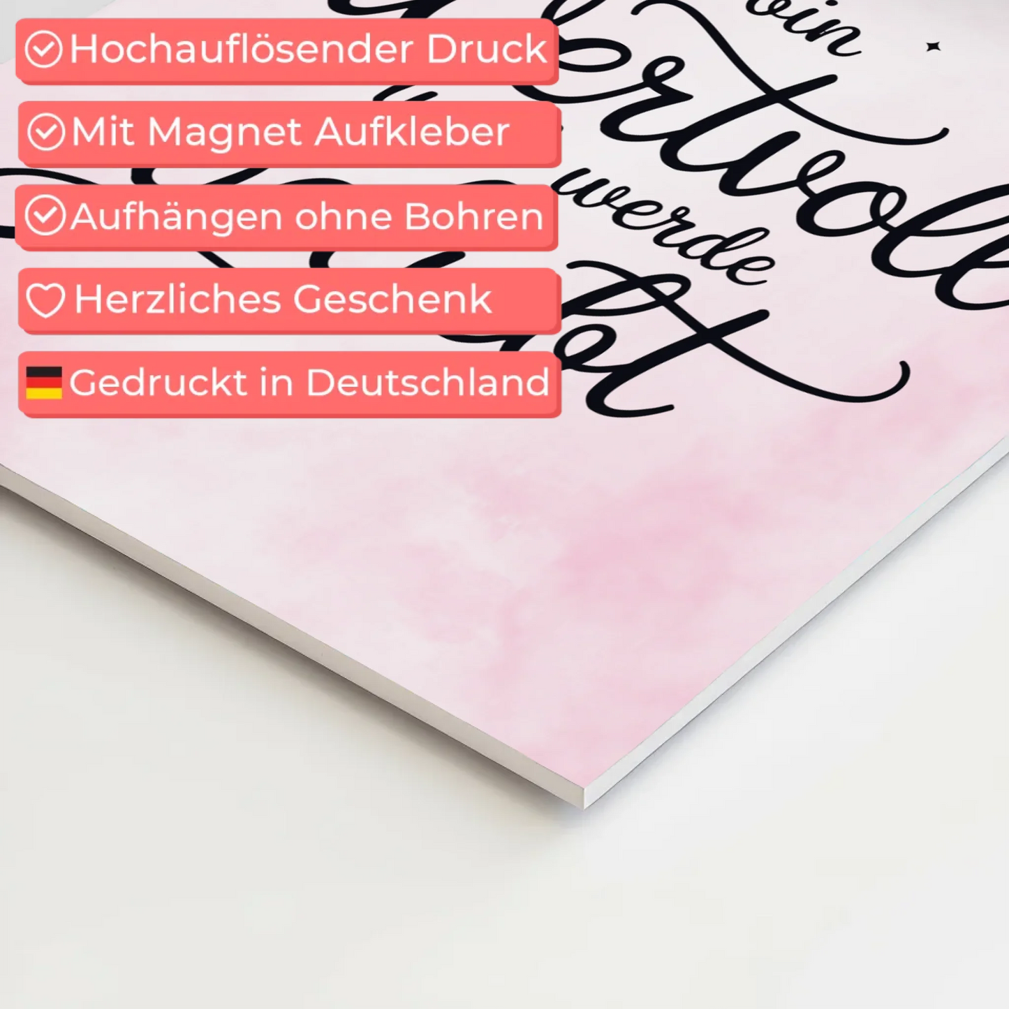 Affirmation Magnet Poster Ich bin wertvoll positiv