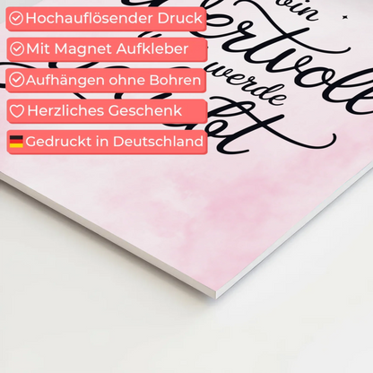 Affirmation Magnet Poster Ich bin wertvoll positiv